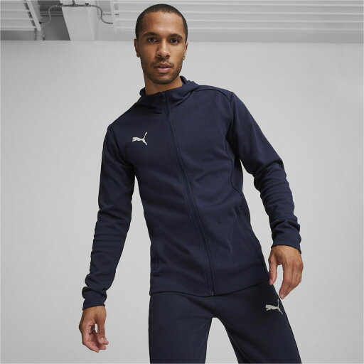 PUMA メンズ サッカー チームファイナル カジュアルズ フーディー プーマ ジャケット・アウター ナイロンジャケット ネイビー【送料無料】 PUMA メンズ サッカー チームファイナル カジュアルズ フーディー プーマ ジャケット・アウター ナイロンジャケット ネイビー【送料無料】