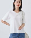 【SALE/50%OFF】INDIVI 【洗える/清涼感】レーヨンストレッチ 安心丈の半袖ニット インディヴィ トップス ニット グリーン グレー ブラック ホワイト オレンジ【送料無料】