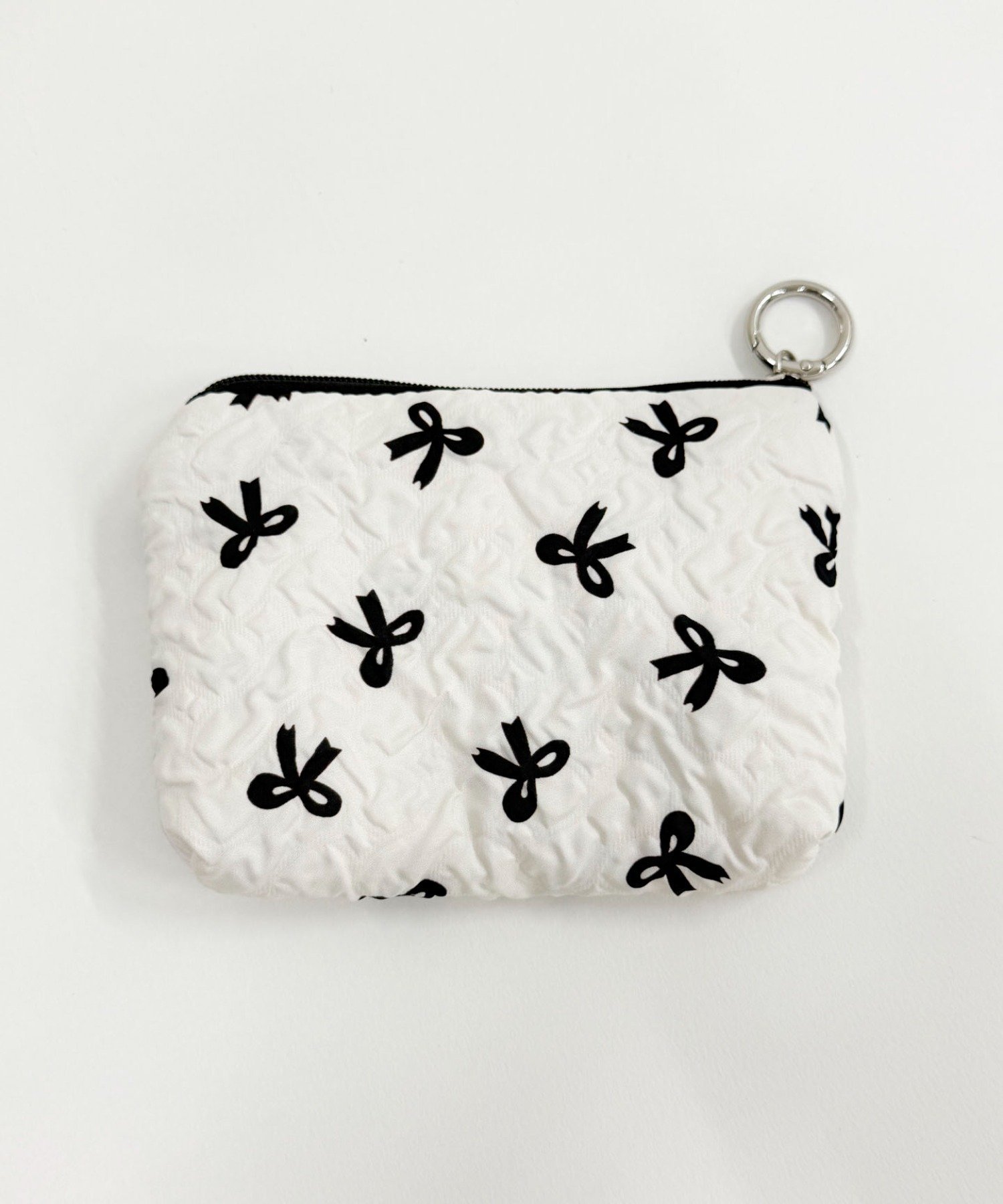 WEGO LADY'S クッションリボンポーチ ウィゴー スマホグッズ・オーディオ機器 その他のスマホグッズ・オーディオ機器 ブラック ホワイト(2)