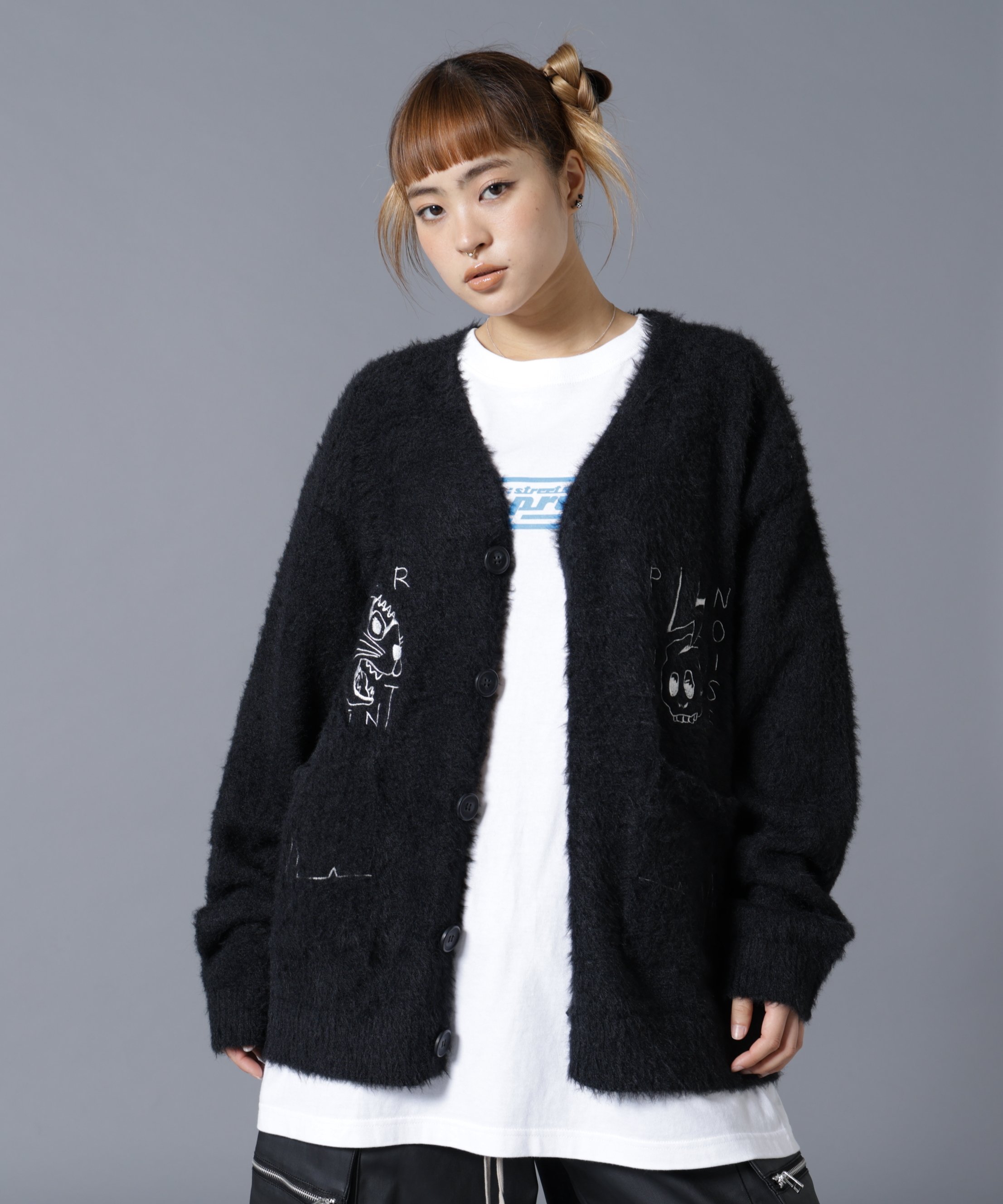 LHP overprint/オーバープリント/PINC NOISE MOHAIR CARDIGAN エルエイチピー トップス ニット ブラック