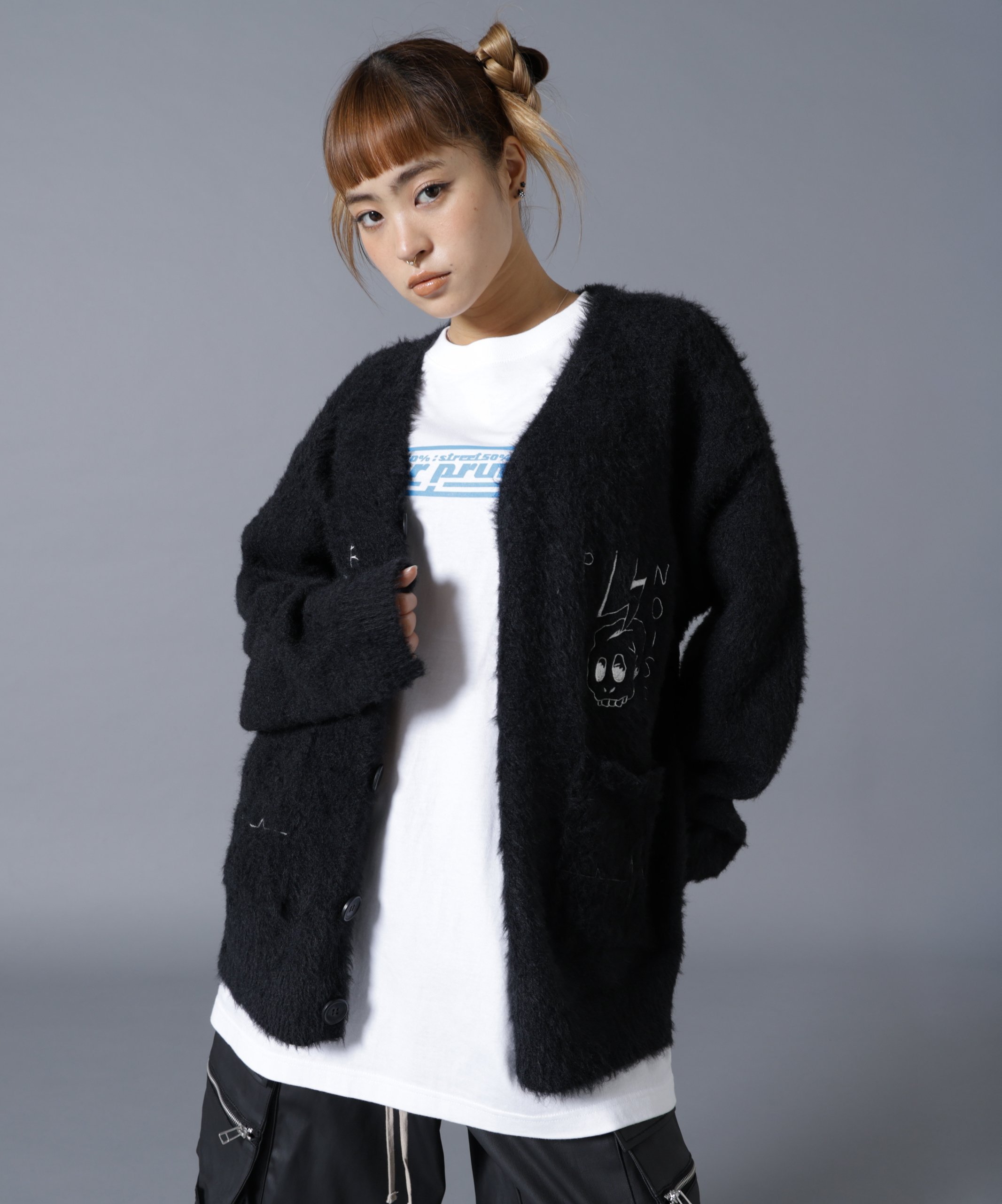 LHP overprint/オーバープリント/PINC NOISE MOHAIR CARDIGAN エルエイチピー トップス ニット ブラック