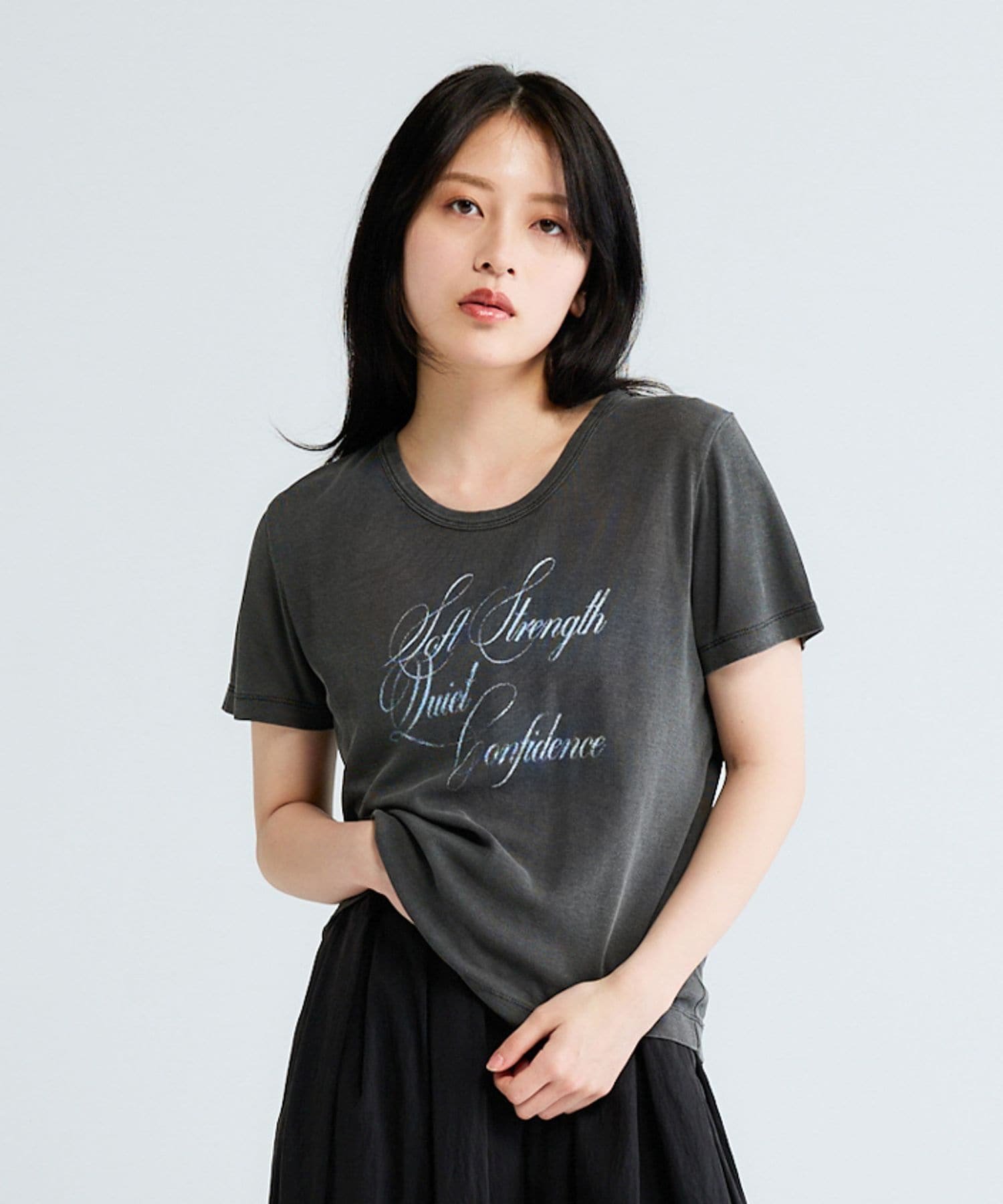 JEANASIS FluidロゴフライスチビTEE ジーナシス トップス カットソー・Tシャツ ホワイト グレー ブラック【送料無料】