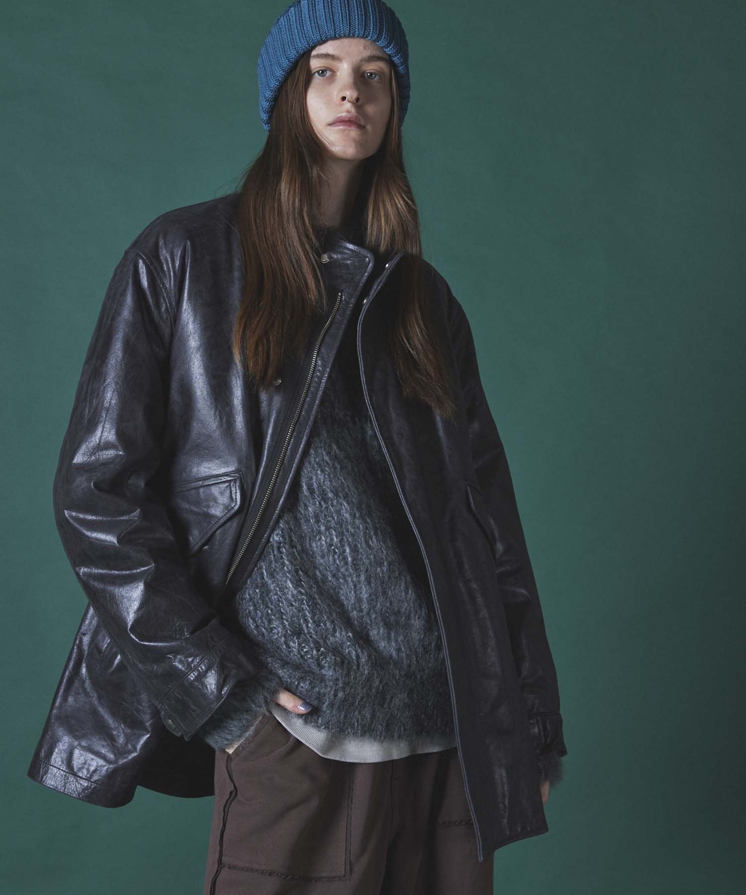 【SALE／40 OFF】MAISON SPECIAL Buffalo Crack Leather Dress-Over Short Mods Coat メゾンスペシャル ジャケット アウター モッズコート ブラック【送料無料】