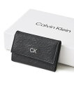 カルバンクライン キーケース（メンズ） ADPOSION ADPOSION/(M)【Calvin Klein/カルバンクライン】Key Case / ワンポイント レザーキーケース テットオム 財布・ポーチ・ケース その他の財布・ポーチ・ケース ブラック【送料無料】