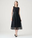 ANAYI フリンジフラワーチュール ワンピース アナイ ワンピース・ドレス ドレス ブラック ベージュ【送料無料】