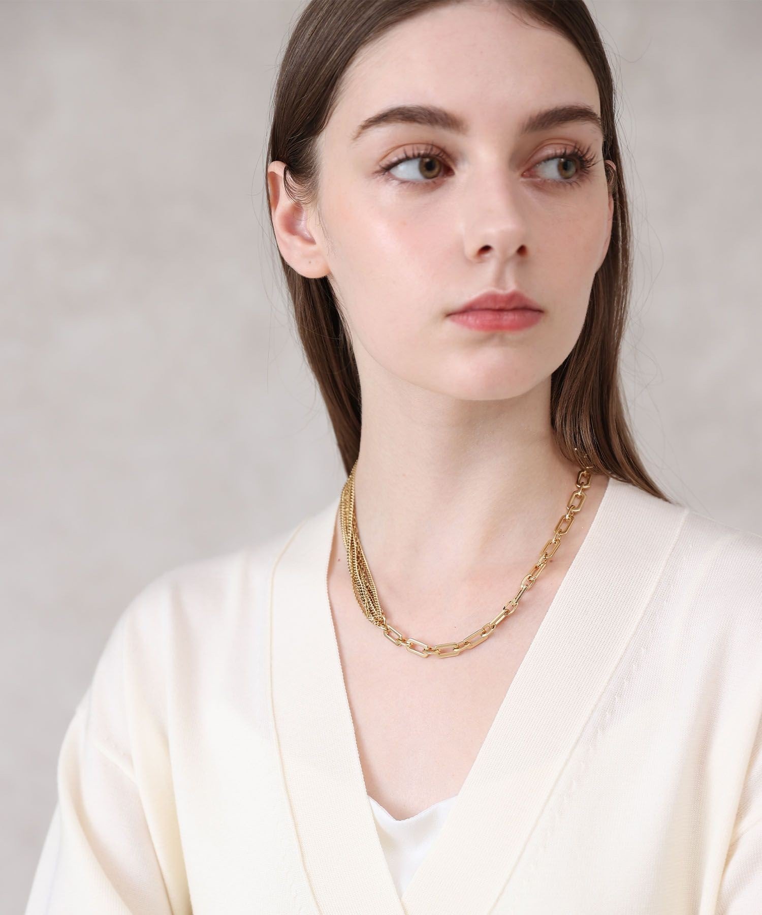 【SALE／40%OFF】ANAYI ミックスチェーンパールネックレス アナイ アクセサリー・腕時計 ネックレス ゴールド【送料無料】