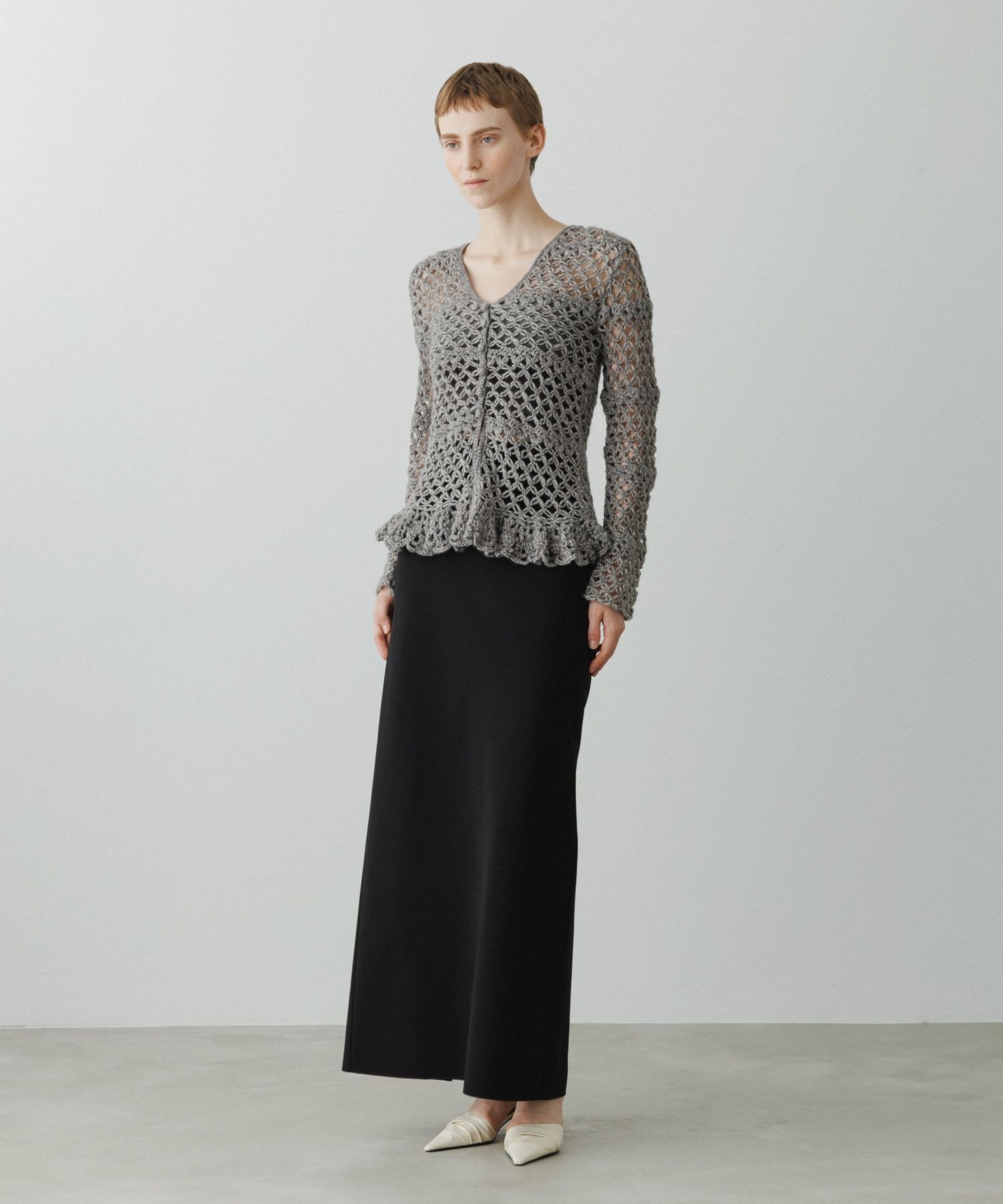 【SALE／40%OFF】ADAM ET ROPE' FEMME 【EMOELLE】バックスリットIラインロングスカート アダムエロペ スカート その他のスカート ブラック ホワイト【送料無料】