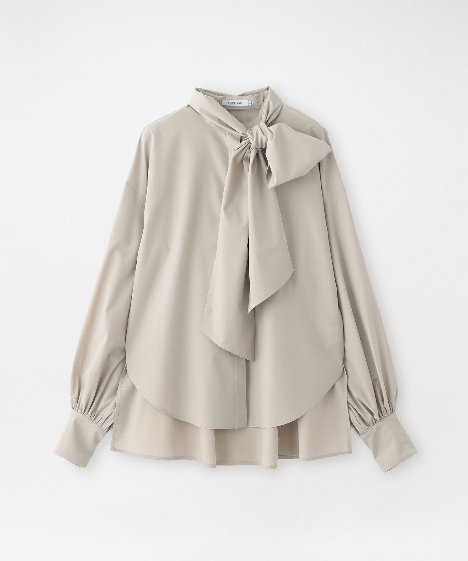 LOVELESS パフコンシャススカーフシャツ ラブレス トップス シャツ・ブラウス ホワイト ベージュ