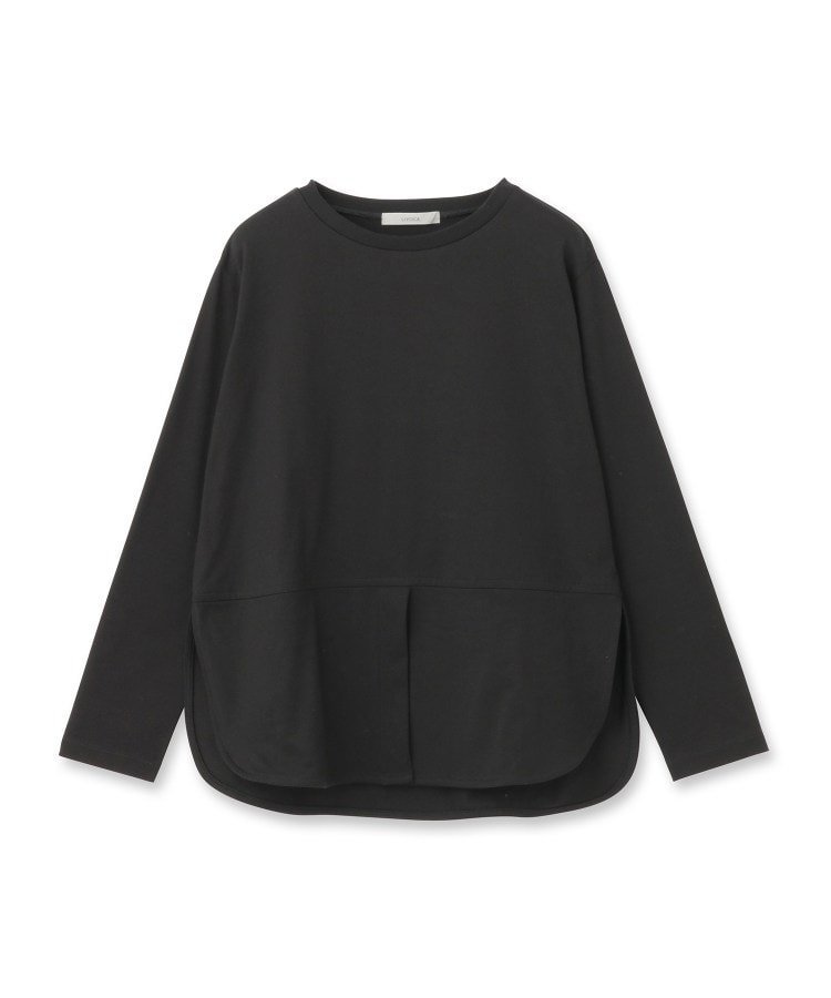 UNTITLED 【Liyoca】ベーシック天竺スリットプルオーバー アンタイトル トップス カットソー・Tシャツ ブラック ホワイト