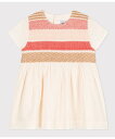 【SALE／30%OFF】PETIT BATEAU ポプリンスモッキング半袖ワンピース プチバトー ワンピース・ドレス ワンピース ホワイト【送料無料】