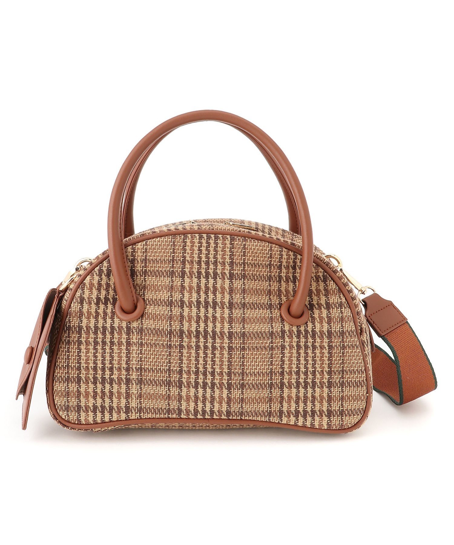 cache cache (L)カシュカシュ cachecache / シェイプデザイン2wayボストンバッグ アンビリオン バッグ ボストンバッグ ブラウン ベージュ ブラック【送料無料】のサムネイル