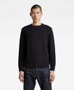 【SALE／50%OFF】G-Star RAW 【公式ショップ】STRUCTURE R KNIT/編み込みデザインセーター ジースターロゥ トップス ニット ブラック【送料無料】