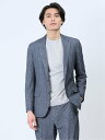 【SALE/50%OFF】TAKA-Q TechDenim スリムフィット 2ボタンジャケット ストライプ青(セットアップ可能) タカキュー スーツ・フォーマル...