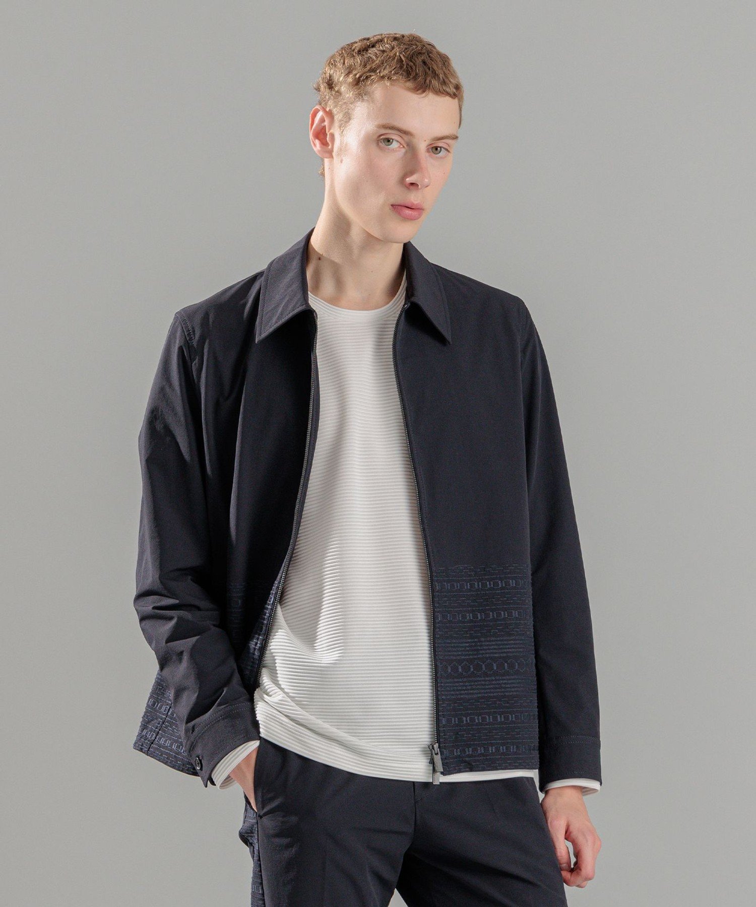 【SALE／30%OFF】JOSEPH HOMME レボソエンブロイダリー ジップアップブルゾン ジョゼフ オム ジャケット・アウター ブルゾン・ジャンパー ブラック【送料無料】