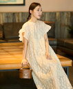 FREAK'S STORE シアージャガードフレンチスリーブワンピース【限定展開】25SS フリークスストア ワンピース・ドレス ドレス ホワイト ブラック【送...