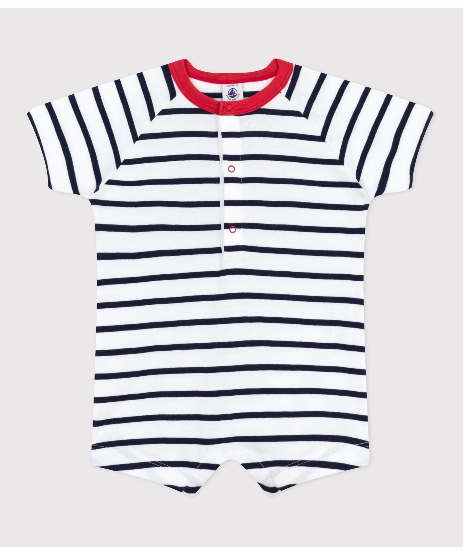 PETIT BATEAU ショートロンパース プチバトー マタニティウェア・ベビー用品 ロンパース・カバーオール ホワイト【送料無料】