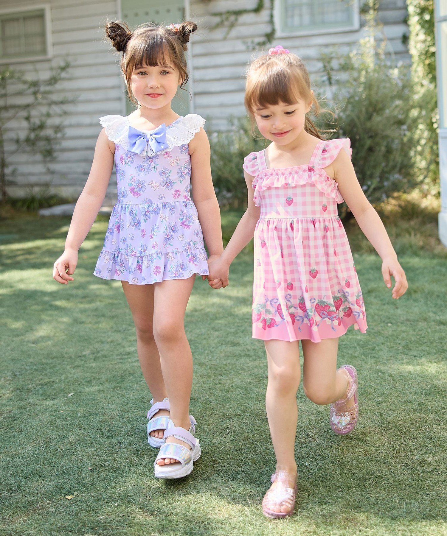 【SALE／30%OFF】ANY KIDS 花柄×レース ワンピース水着 エニィ 水着・スイムグッズ...