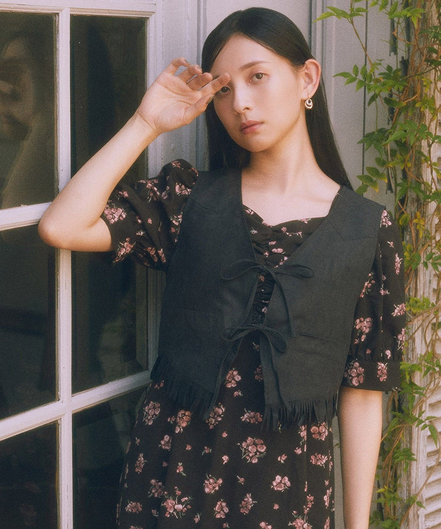 earth music&ecology スウェード調フリンジベスト アースミュージック&エコロジー トップス ベスト・ジ..