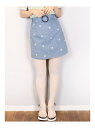 【SALE/42%OFF】dazzlin バックルベルトレトロミニスカート ダズリン スカート デニムスカート ブルー ベージュ【送料無料】