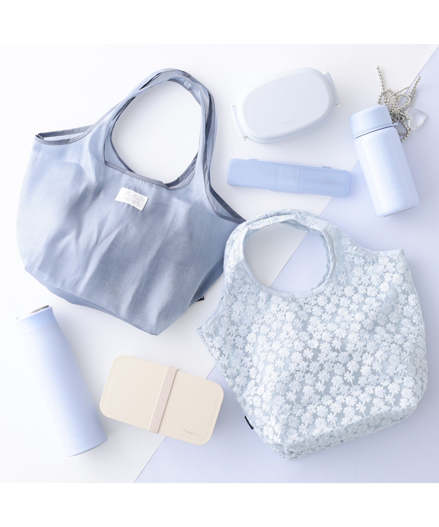 【SALE／20%OFF】Francfranc 取り外しできるランチバッグ オーガンジー ダークブル...