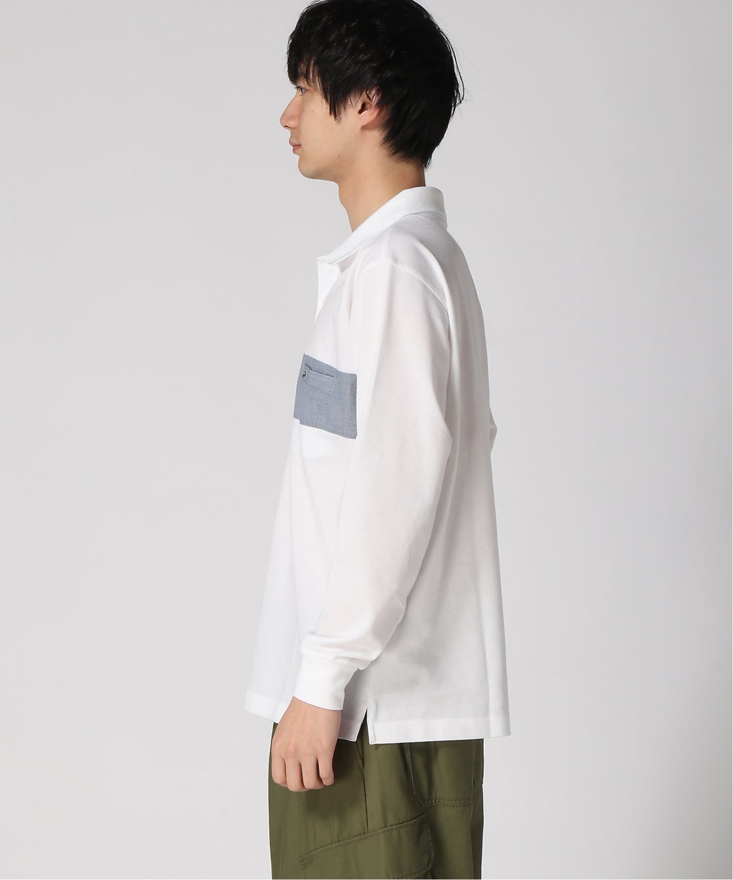 【SALE／20%OFF】CROCODILE CROCODILE/(M)鹿の子 切り替え ポロシャツ クロコダイル トップス ポロシャツ ネイビー ホワイト【送料無料】