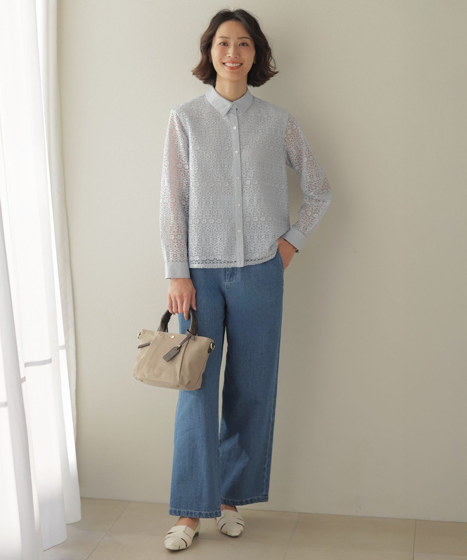 J.PRESS コットンリネン 7oz デニム セミワイド パンツ ジェイプレス パンツ その他のパンツ