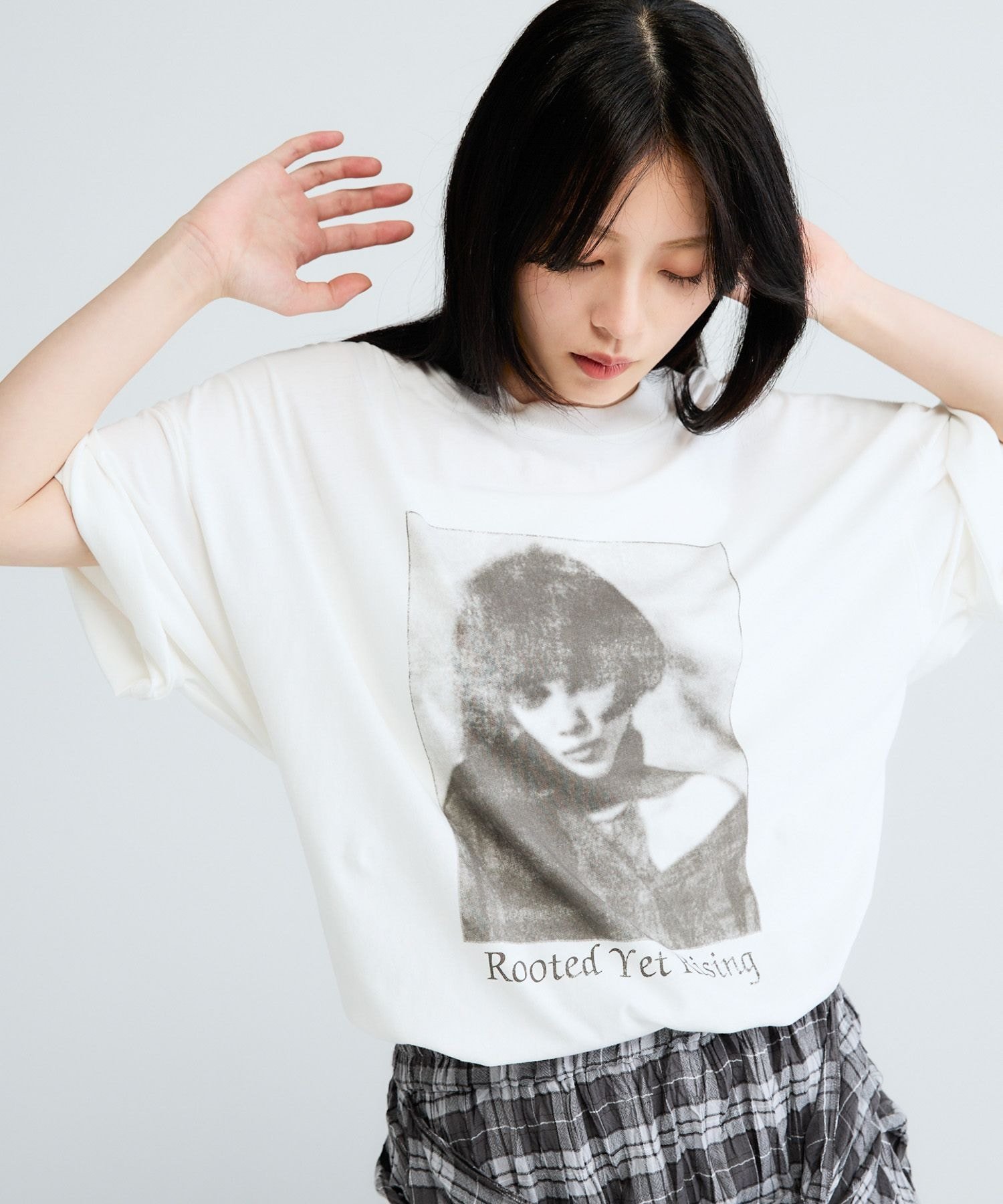 JEANASIS 【選べる着丈】vintage nostalgic graphic print TEE ジーナシス トップス カットソー・Tシャツ イエロー ブラック ホワイト