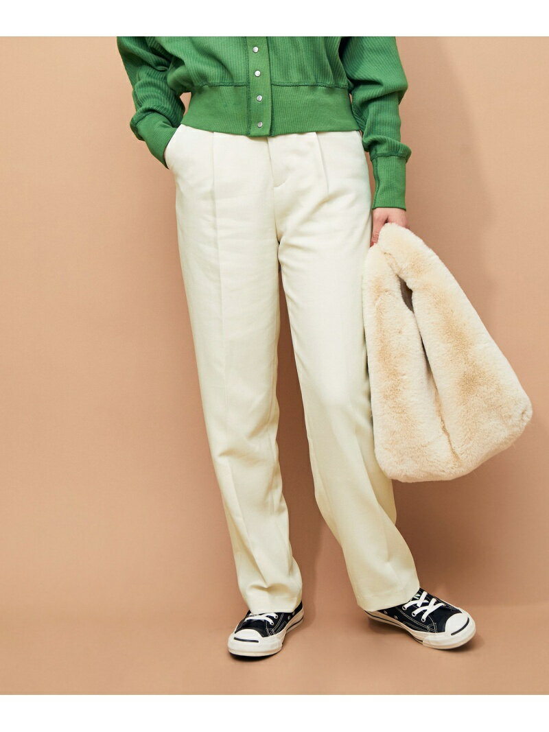 【SALE／30%OFF】ADAM ET ROPE' FEMME 【WEB限定】センタープレスカラーパンツ アダムエロペ パンツ スラックス・ドレスパンツ ホワイト グリーン レッド【送料無料】のサムネイル