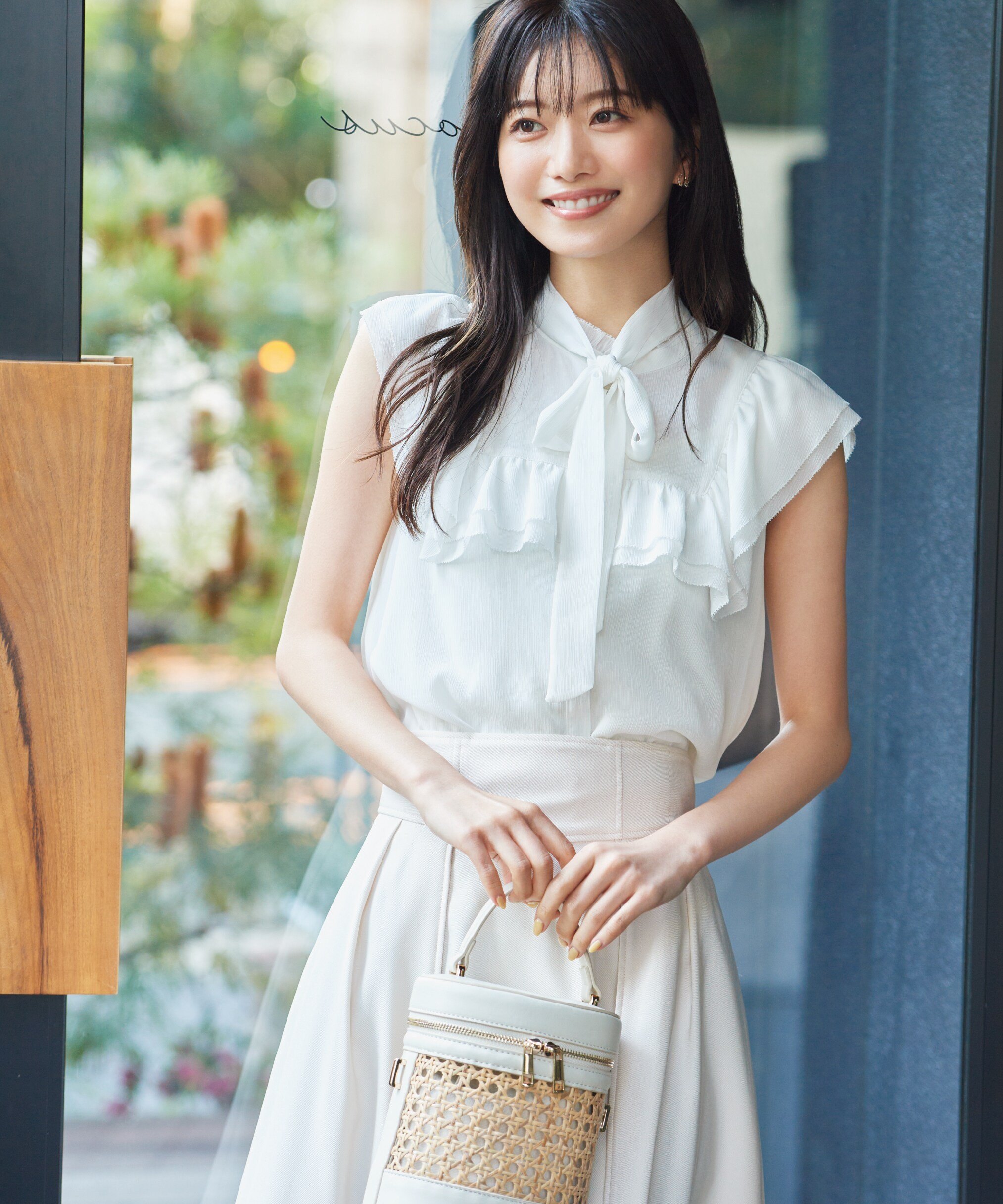 【SALE／50%OFF】PROPORTION BODY DRESSING 楊柳ラッフルブラウス WEB限定カラー:ピンク プロポーションボディドレッシング トップス シャツ・ブラウス ホワイト グレー ベージュ ピンク【送料無料】のサムネイル