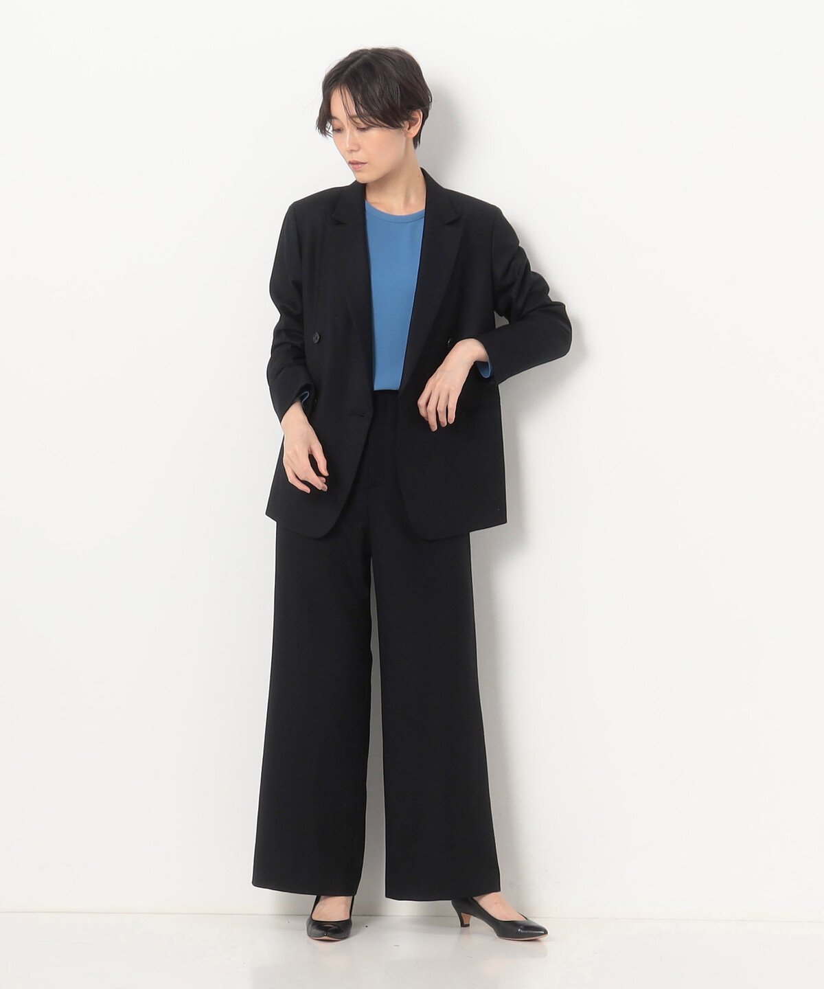 K.T KIYOKO TAKASE S-SIZE [ Sサイズ ] 【セットアップ対応】2WAYストレッチフラノ ダブルブレストジャケット コムサ ジャケット・アウター その他のジャケット・アウター ベージュ ブラック