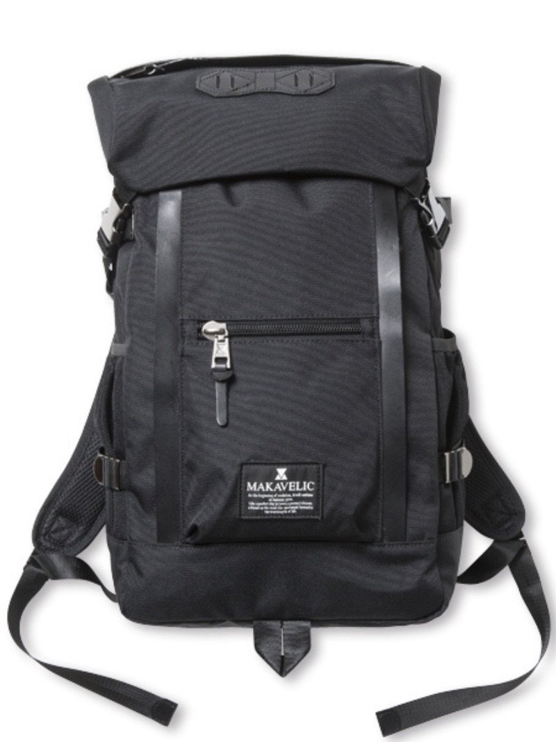 マキャベリック リュック メンズ MAKAVELIC DOUBLE LINE BACKPACK / バックパック / リュックサック マキャベリック バッグ リュック・バックパック ブラック【送料無料】