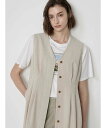 Aquascutum WHITE LABEL 前開きジレワンピース アクアスキュータム ワンピース・ドレス ドレス ブルー ベージュ【送料無料】