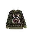 A BATHING APE 1ST CAMO SHARK CREWNECK SWEATSHIRT ア ベイシング エイプ トップス スウェット・トレーナー グリ...