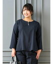 【SALE/66%OFF】Re-J&SUPURE 【接触冷感】【ストレッチツイル】パールピン付きペプラムトップス リジェイアンドスプル トップス シャツ・ブラウ...