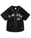 X-girl OLD ENGLISH LOGO BASEBALL SHIRT X-girl エックスガール トップス シャツ・ブラウス ブラック ブラウン【送料無料】