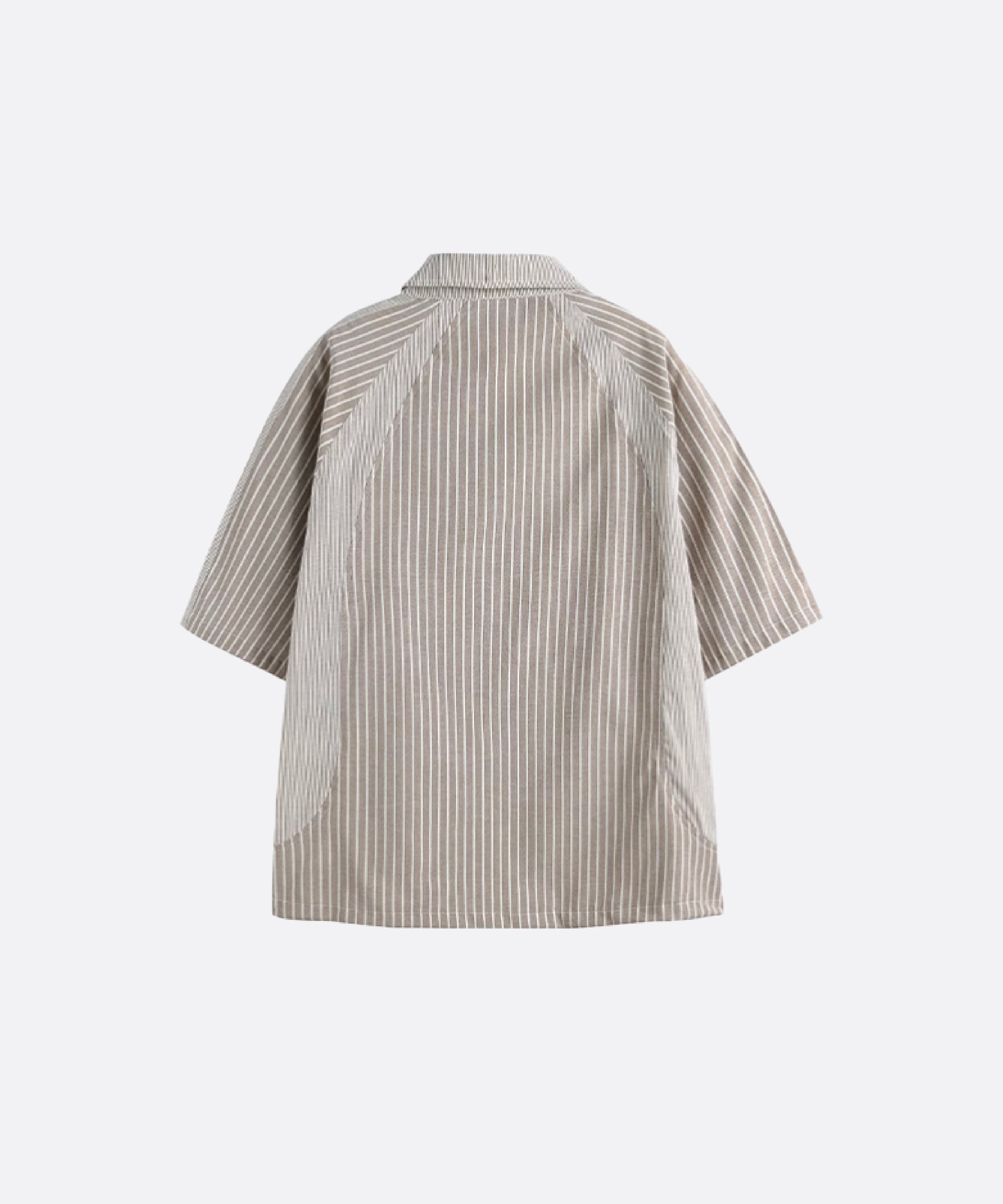 U:UME Stripe Block Docking Shirt ユーム トップス シャツ・ブラウス ベージュ