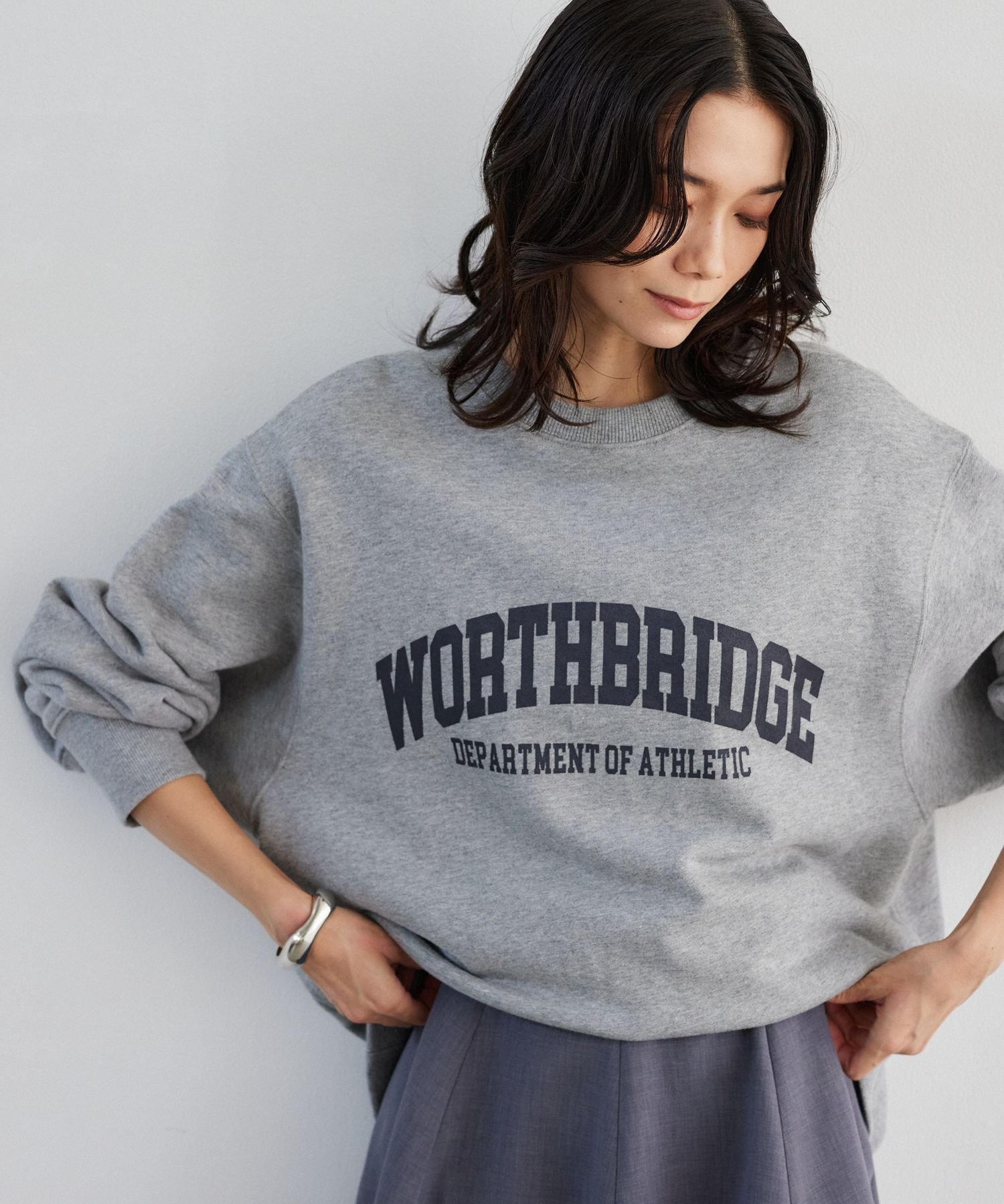 【SALE／10%OFF】BARNYARDSTORM 【『BABALOG』チャンネルご紹介アイテム】ロゴBIGスエット バンヤードストーム トップス スウェット・トレーナー グレー パープル【送料無料】のサムネイル