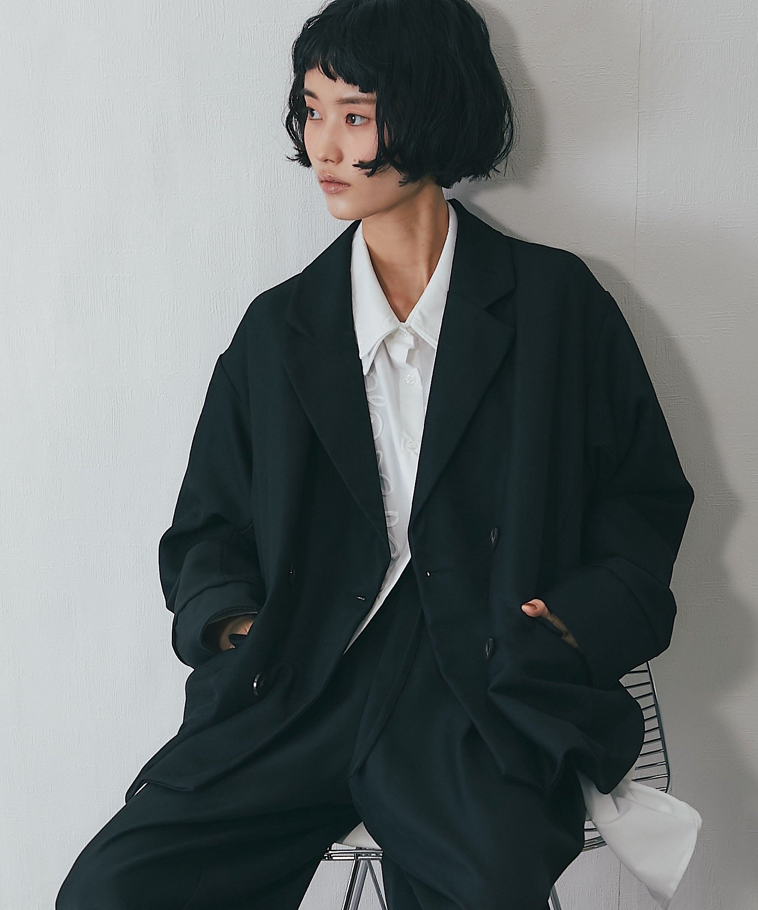 ANOTHER S セットアップ可ヘザーエステル袖折り返しジャケット スマイルオーキッド ジャケット・アウター テーラードジャケット・ブレザー ベージュ ブラック ブラウン【送料無料】のサムネイル