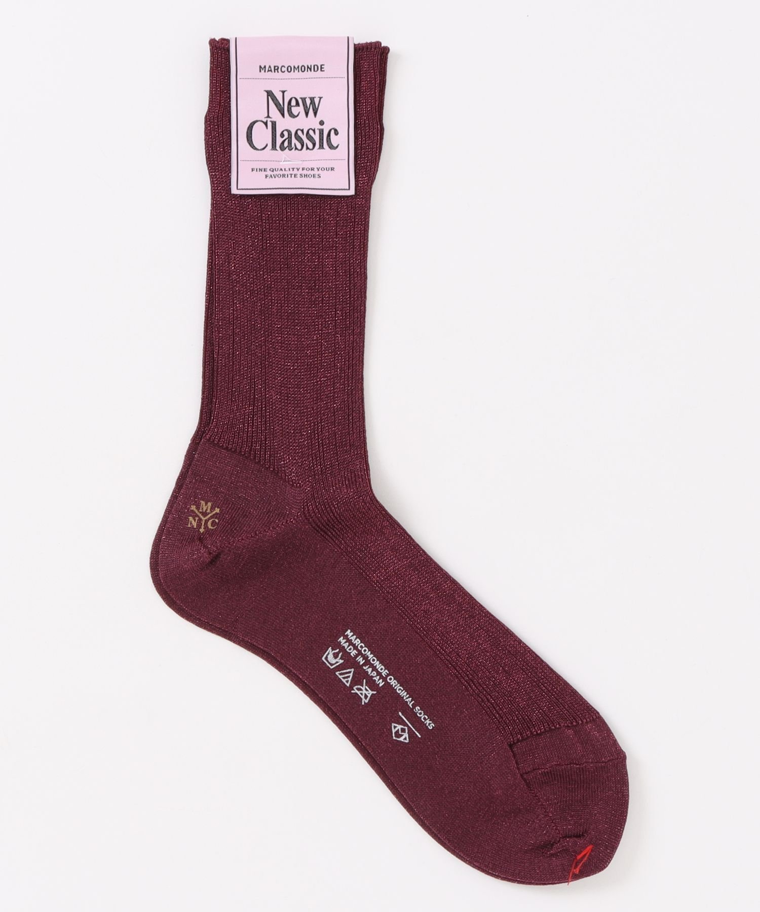 MARCOMONDE MARCOMONDE/glitter ribbed socks 176N1/1GL2-20C グリッターリブソックス カセットチャー..