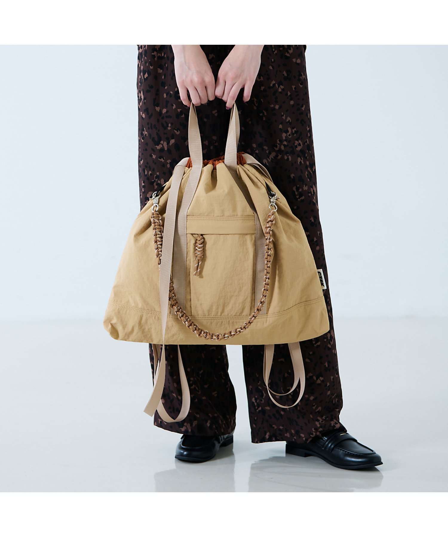 Rouge vif la cle 【CTFK/コントロールフリーク】ナイロン3WAYスクエアトート【予約】 ルージュ・ヴィフ ラクレ バッグ トートバッグ グリーン ブラック ベージュ【送料無料】