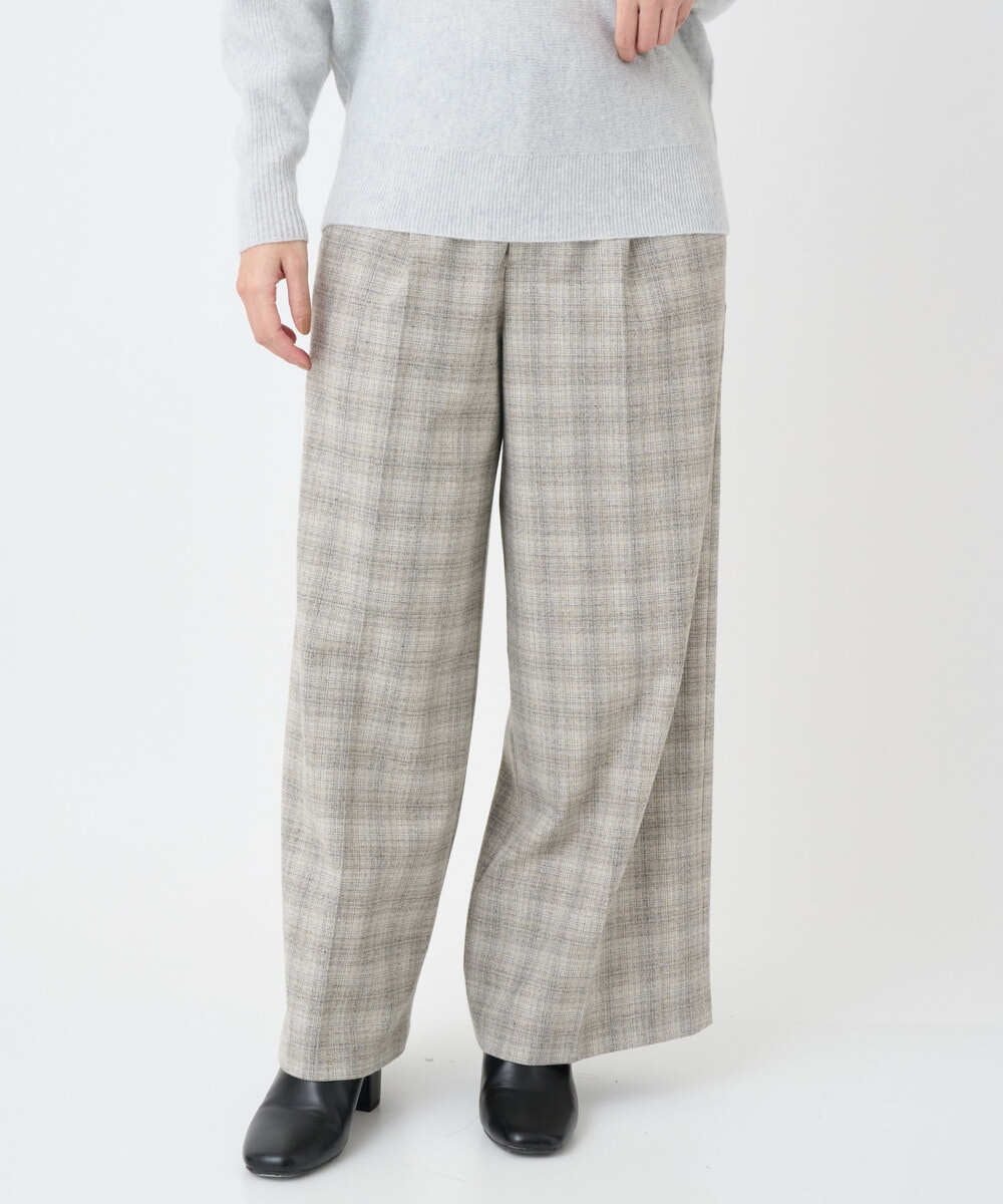 MICHEL KLEIN（小さいサイズ） [小さいサイズ]2WAYストレッチチェックワイドパンツ メゾンドゥサンク パンツ その他のパンツ ブラック