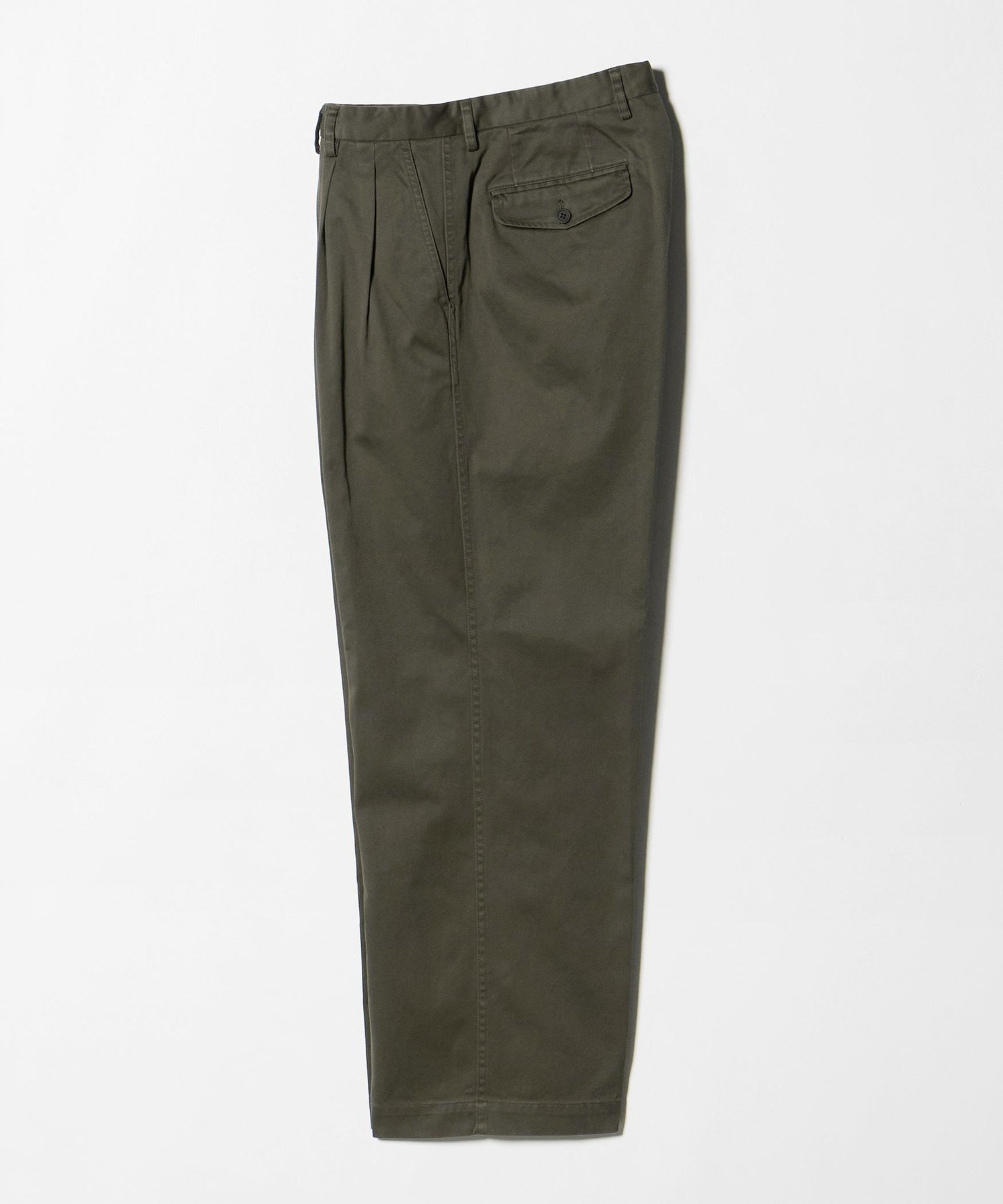 UNITED ARROWS ＜District＞ウォッシュド チノ 2プリーツ ワイドパンツ ユナイテッドアローズ パンツ チノパンツ グリーン ベージュ【送料無料】
