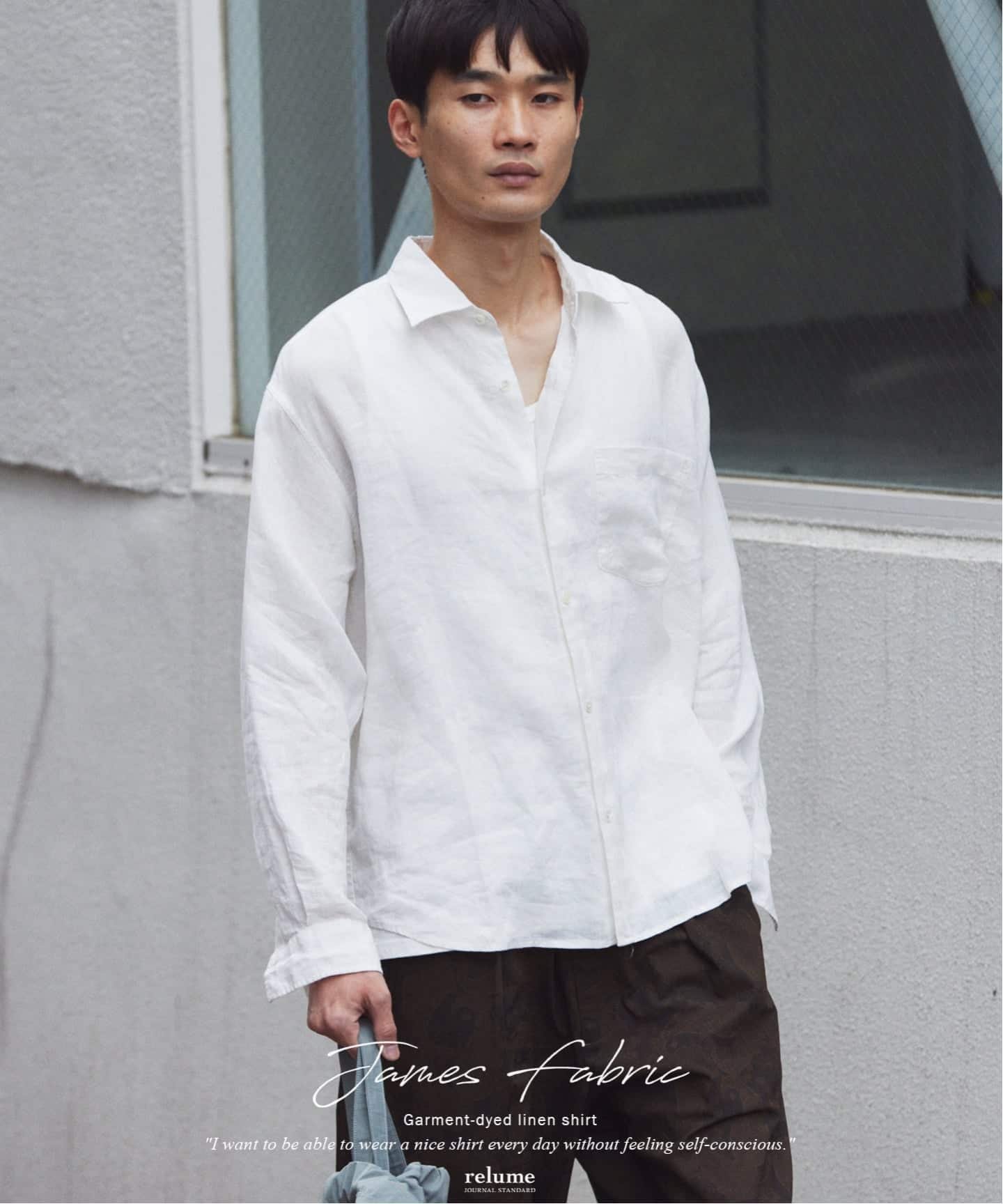 JOURNAL STANDARD relume JAMES FABRIC / ジェームスファブリック ガーメントダイ リネンシャツ ジャーナル スタンダード レリューム トップス シャツ・ブラウス ブラック ブルー ピンク グレー ホワイト