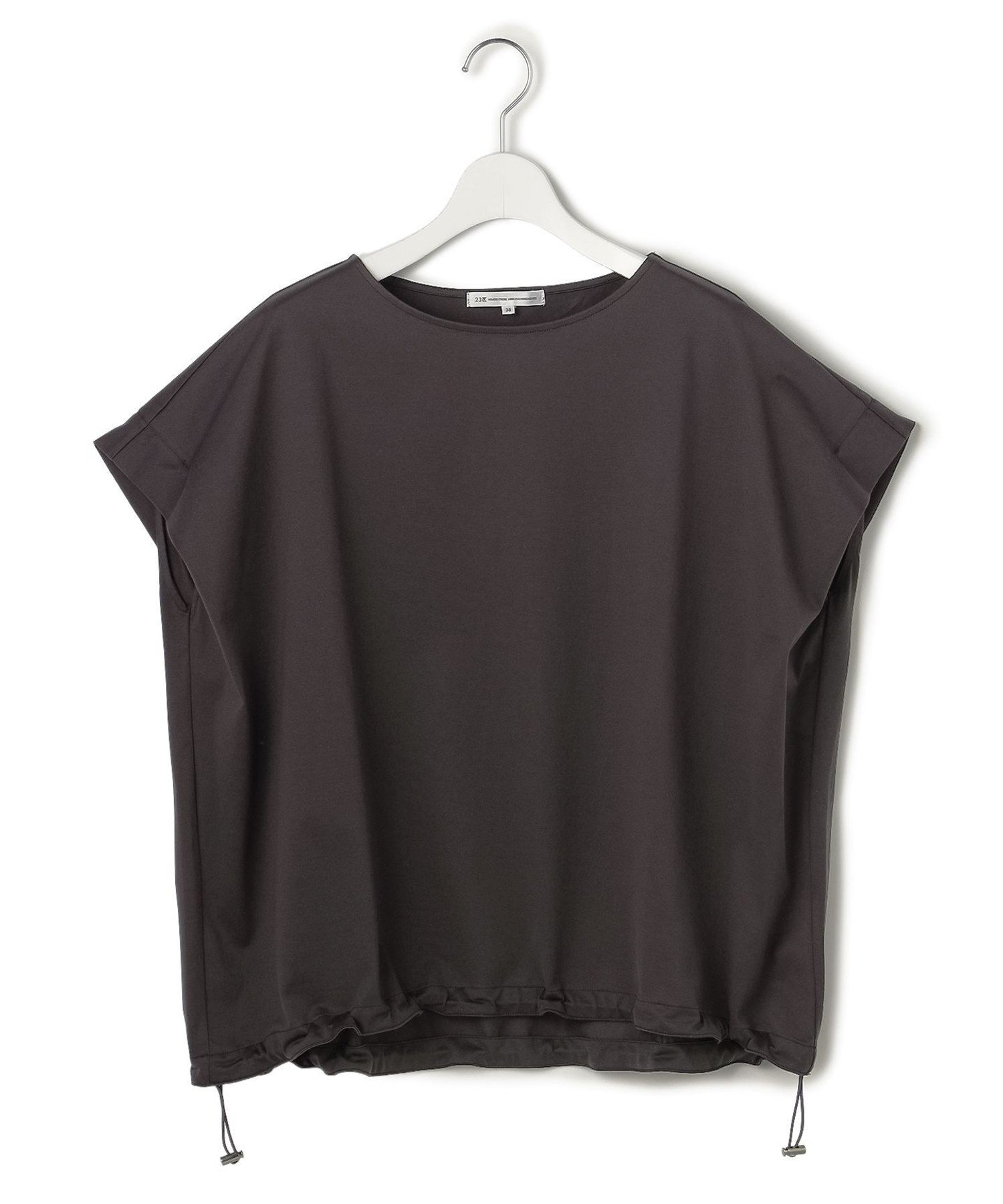 23区 S シルキータッチ ドロスト カットソー ニジュウサンク トップス カットソー・Tシャツ ネイビー グリーン カーキグリーン ピンク ブラック グレー ホワイト ベージュ