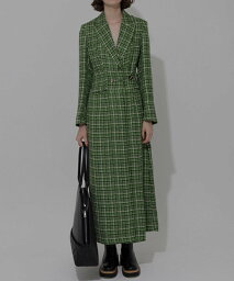 【SALE／40%OFF】AMAIL Elly mature dress / シャツワンピース セレモニーワンピース テーラーカラー ロング アマイル ワンピース・ドレス ワンピース グリーン ブラック【送料無料】