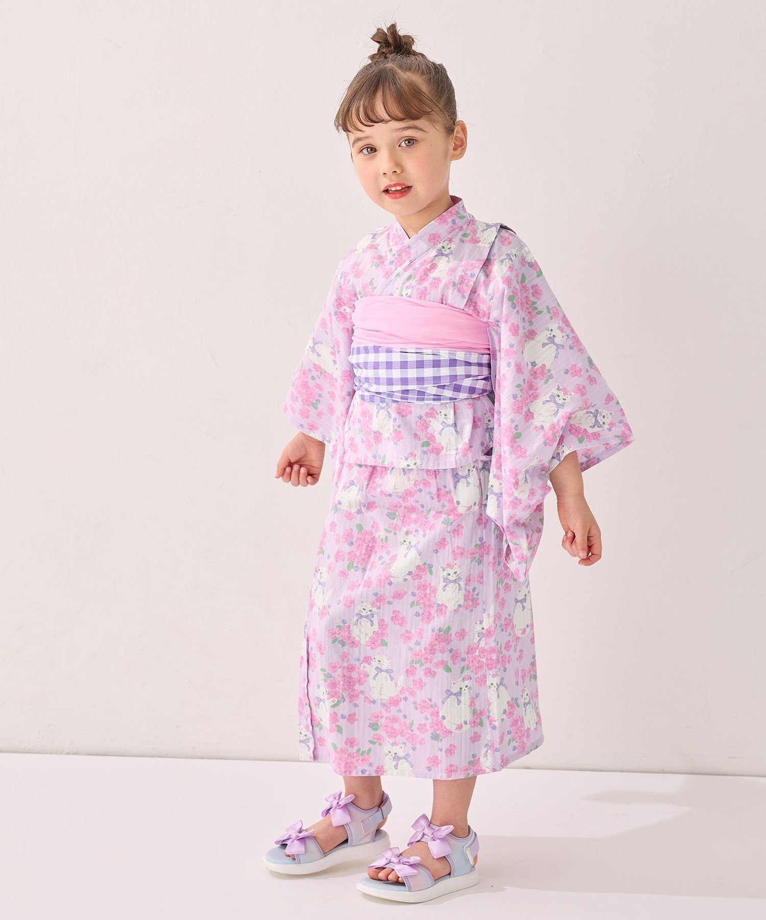 【SALE／30%OFF】any FAM KIDS 3WAY ロング丈 浴衣 セット エニィファム 着物・浴衣・和装小物 着物【送料無料】のサムネイル