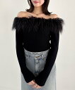 【SALE/63%OFF】Heather ファーオフショルニット ヘザー トップス ニット グレー ホワイト ブラック