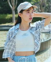 【SALE/20%OFF】Lovetoxic 【LTXC】ドロスト半袖チェックシャツ ナルミヤオンライン トップス シャツ・ブラウス ブルー ホワイト
