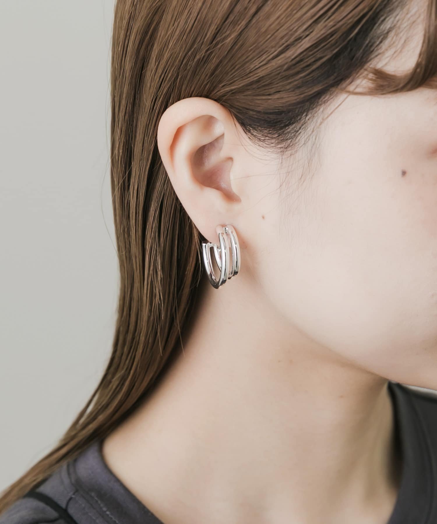 【SALE／50%OFF】SMELLY ダブルラインフープイヤリング スメリー アクセサリー・腕時計 イヤリング・イ..