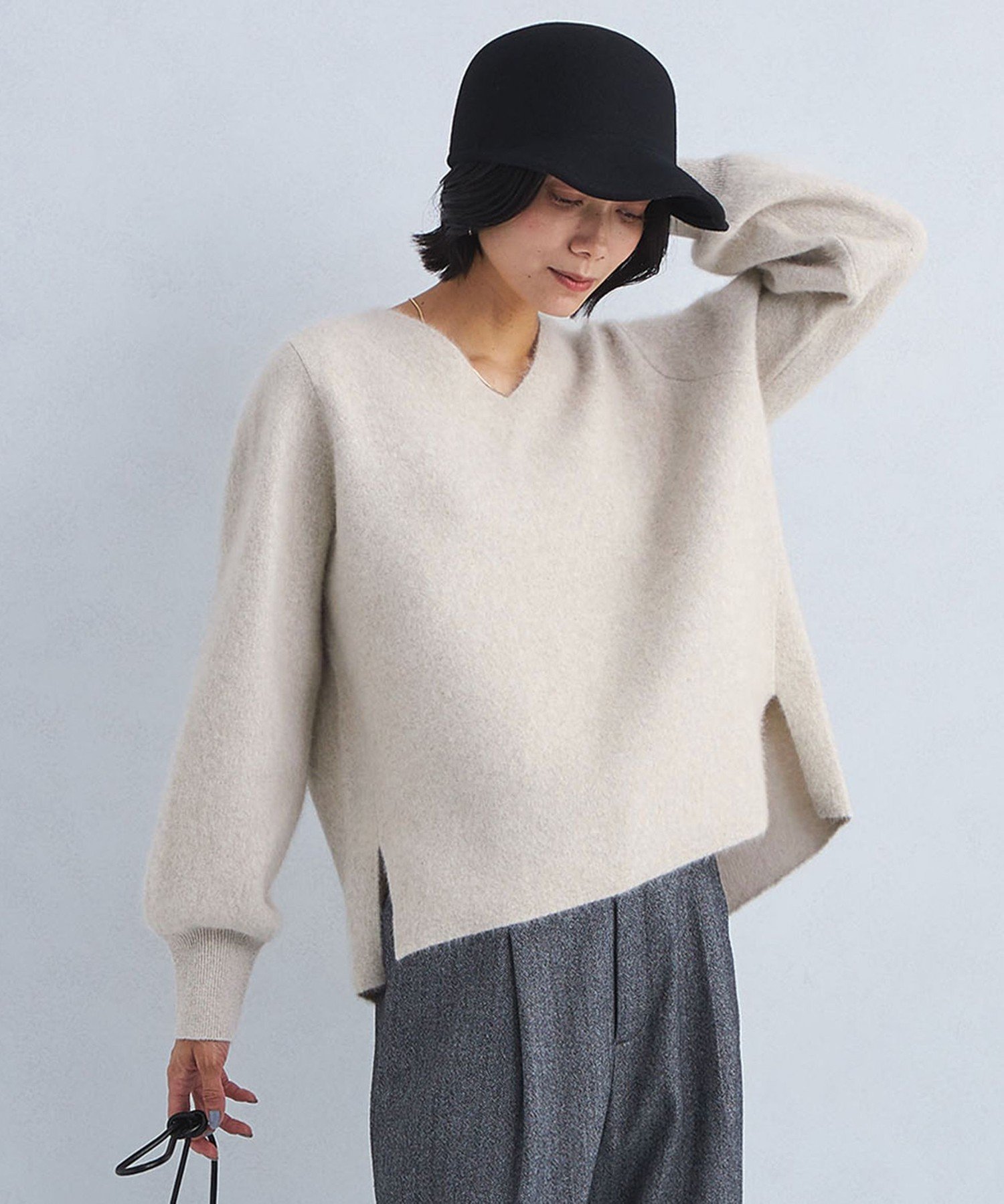 【SALE／40%OFF】UNITED ARROWS green label relaxing FOXブレンド フォルム Vネック プルオーバー ニット ユナイテッドアローズ アウトレット トップス ニット ホワイト グレー ネイビー パープル【送料無料】のサムネイル